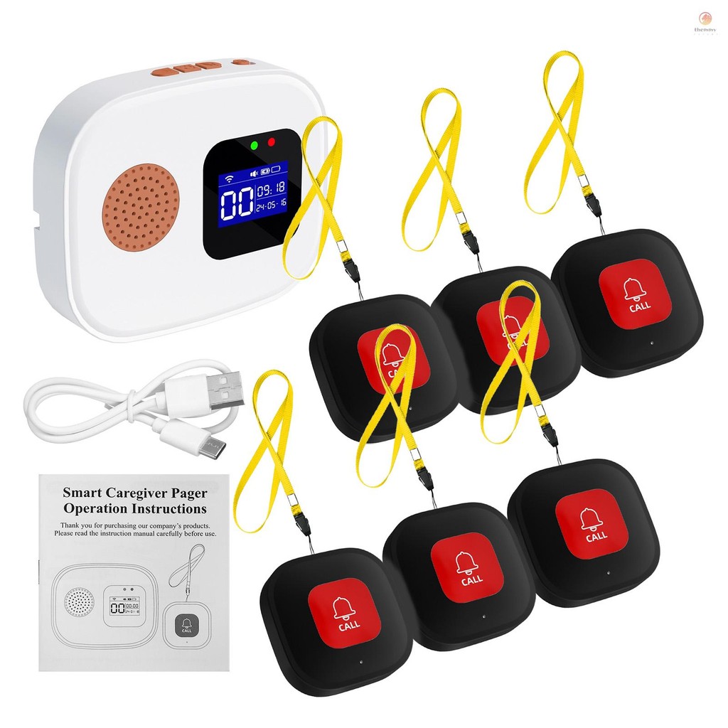 WiFi Wireless Caregiver Pager with Call Buttons for Elderly Monitoring ...
