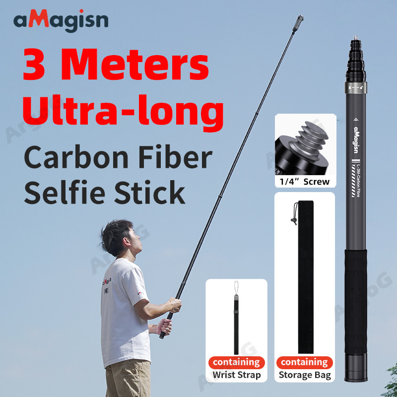 AMagisn 3M Ultra-Long Carbon Fiber Invisible Selfie Stick For Insta360 - View #9