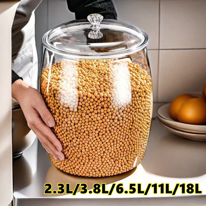 Airtight Plastic Container Large Capacity Transparent Leakproof Jar ...