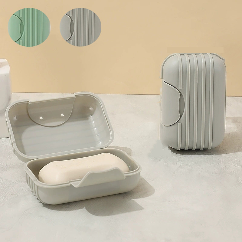 Portable Soap Dishes Soap Container with Cover Candy Color Bathroom ...