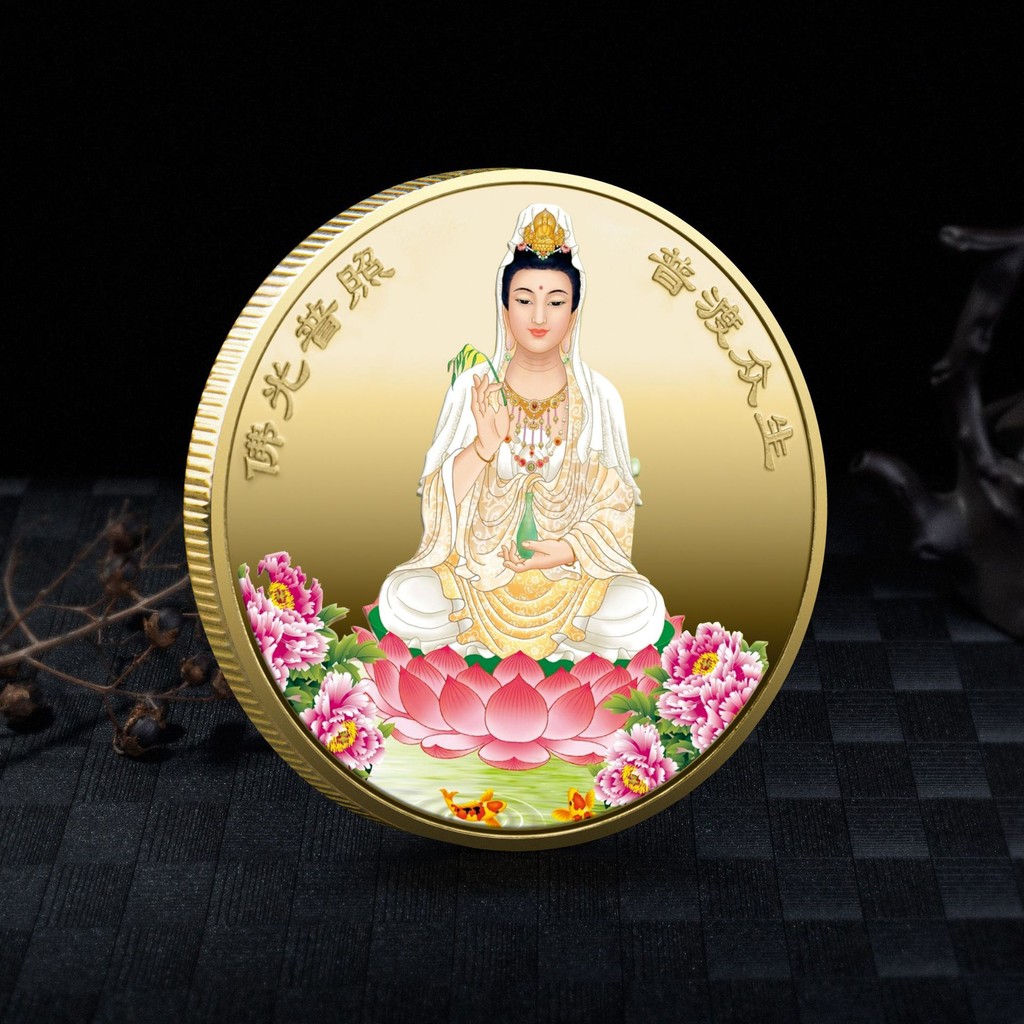 Guanyin Bodhisattva Commemorative Coin Guanyin Blessing Fortune ...