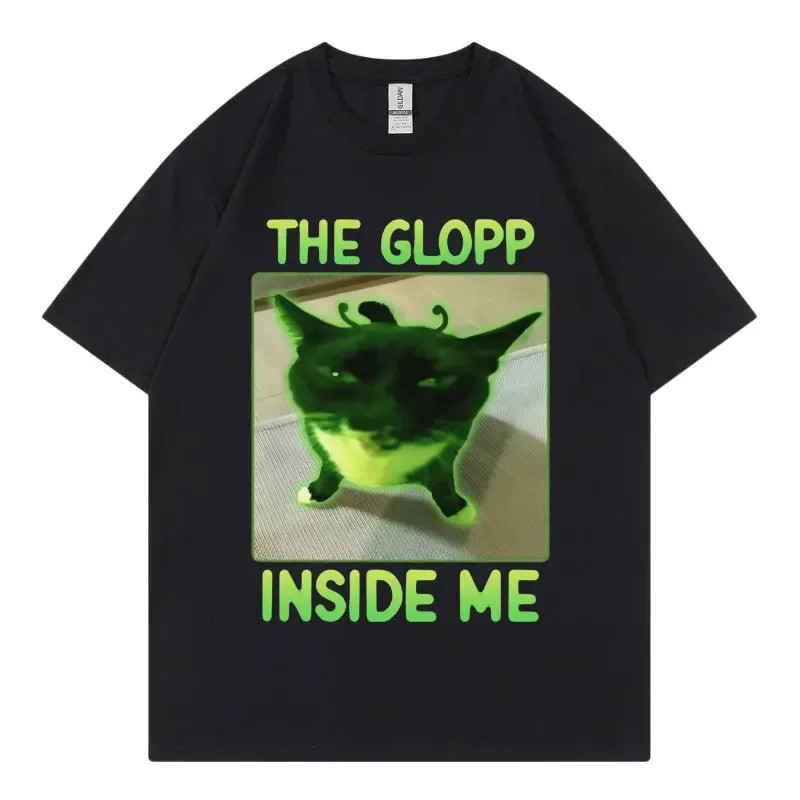 The Glopp Inside Me Funny Alien Brainrot Cat Meme T Shirt Fashion Y2k ...