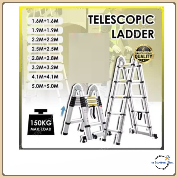 Double Sided Two Way Multipurpose Telescopic Ladder Aluminum Extendable ...