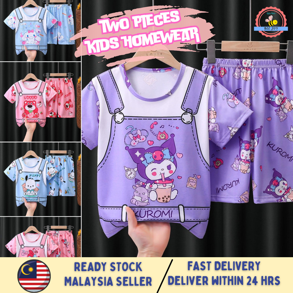 BEEJOY Kids Pyjamas Thin Summer Clothes Children Soft Cartoon Kuromi ...
