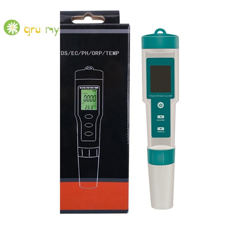 Digitale PH-meter, 7 in 1 Bluetooth PH, TDS, EC, ORP, SG, Zoutgehalte en Temperatuurtesterpen 0,01 Hoge Nauwkeurigheid voor Huishoudelijk Drinken, Hydrocultuur, Zwembaden en Aquarium
