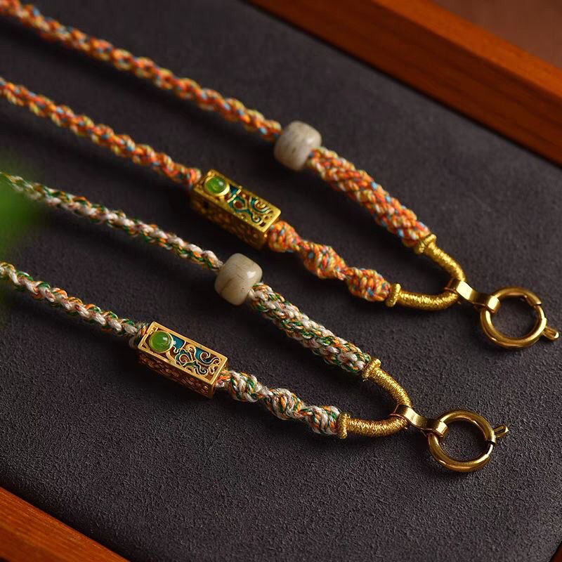 现货 Pure handmade hand-rubbed cotton rope necklace Tibetan Buddha Tang ...