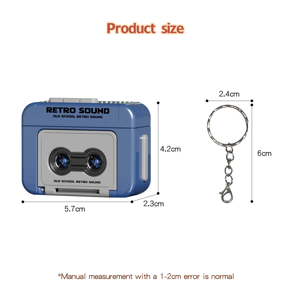 Bevavar Tape Recorder Shape KeyChain Mini Retro Record Player Keychain ...