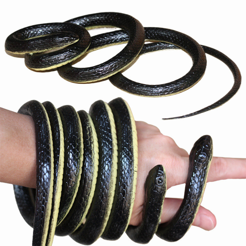 Amazon Hot Selling Simulation Snake Black Rubber Fake Snake Prank Toys ...