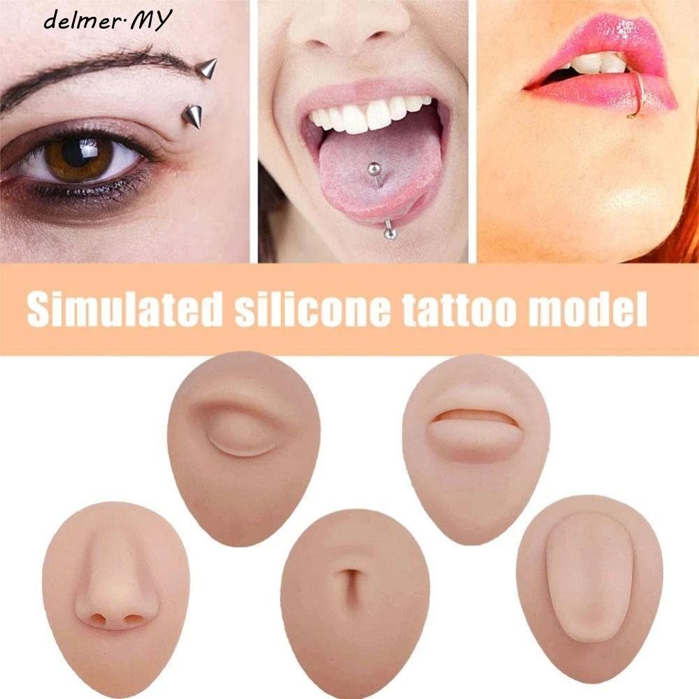 DELMER Tattoo Puncture Practice Silicone Nose Piercing Jewelry Display ...