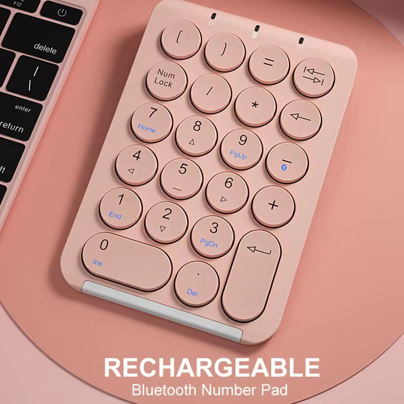 BOW Wireless Number Pad Bluetooth Numeric Keypad Round Keycaps Numpad ...