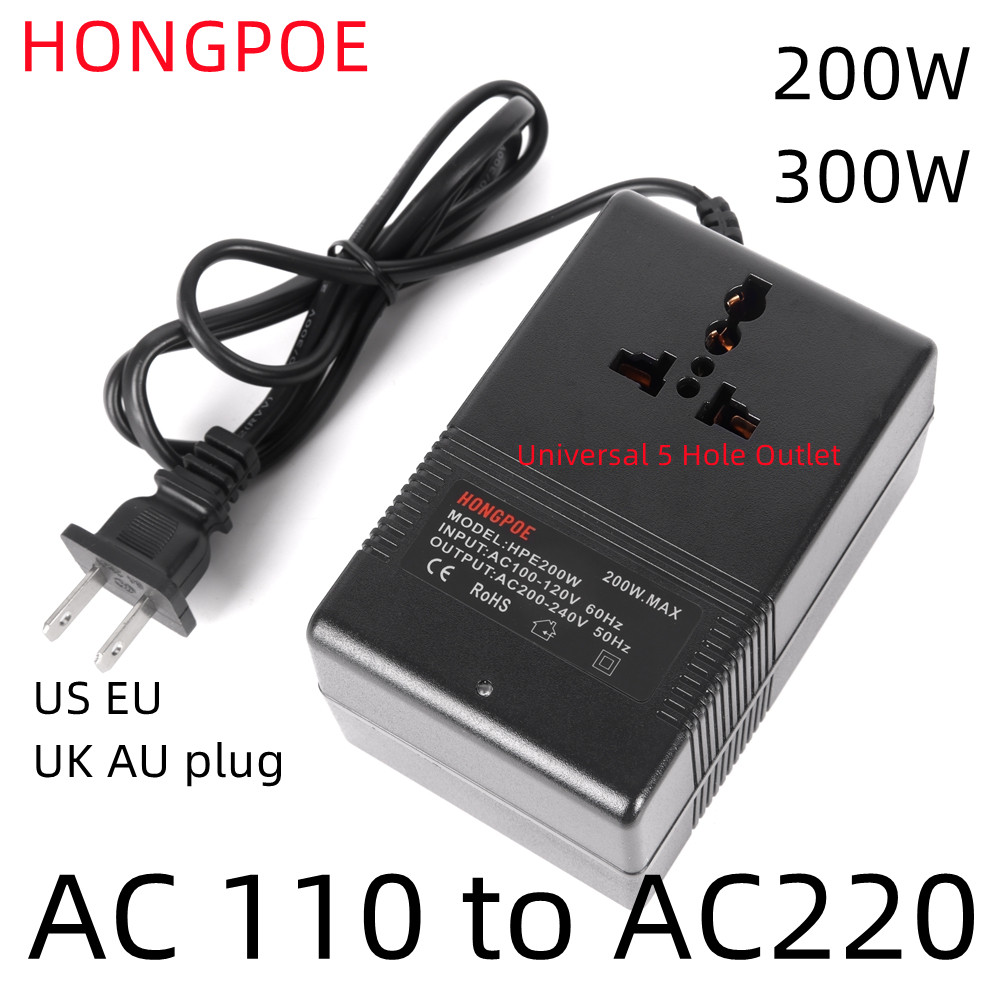 EU Plug Converter AC 220V 240V to 110V 120V EU Plug Adapter 300W