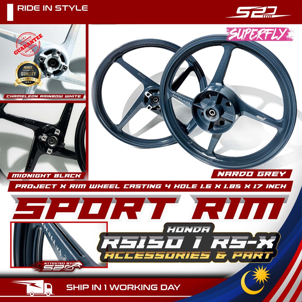 Sport Rim Alloy SUPERFLY RS150 RS-X 150 Project X Rim 1.6 X 1.85 X 17 ...