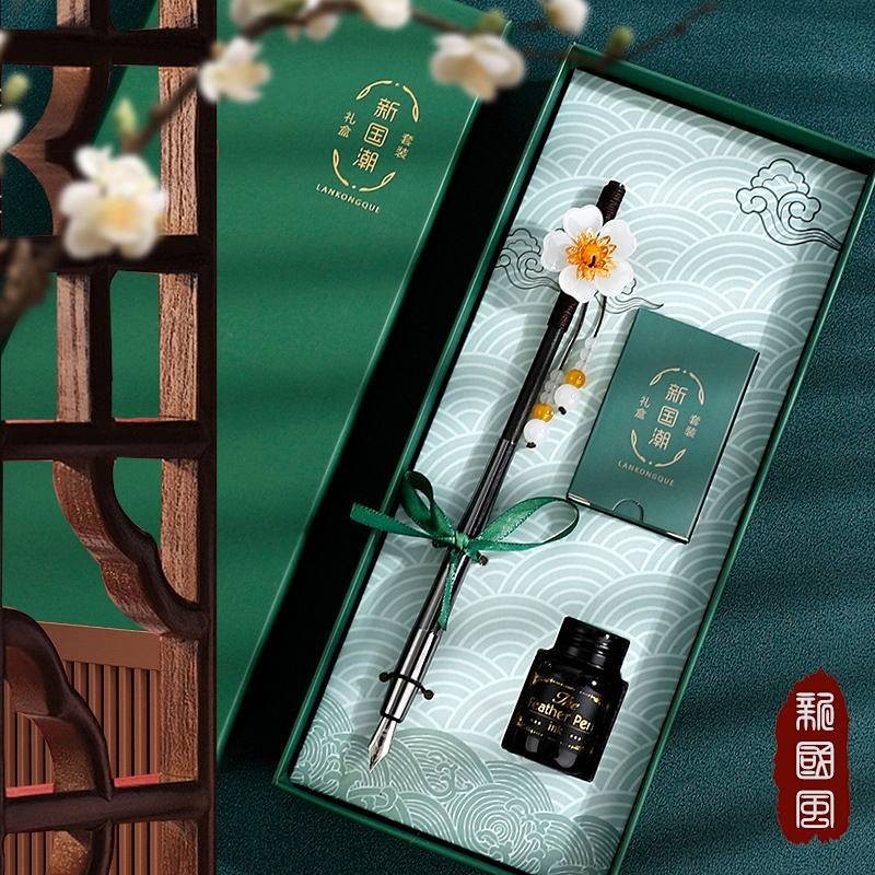 Retro Chinese Republican Style Fairy Girl Hairpin Ink Pen Replaceable ...