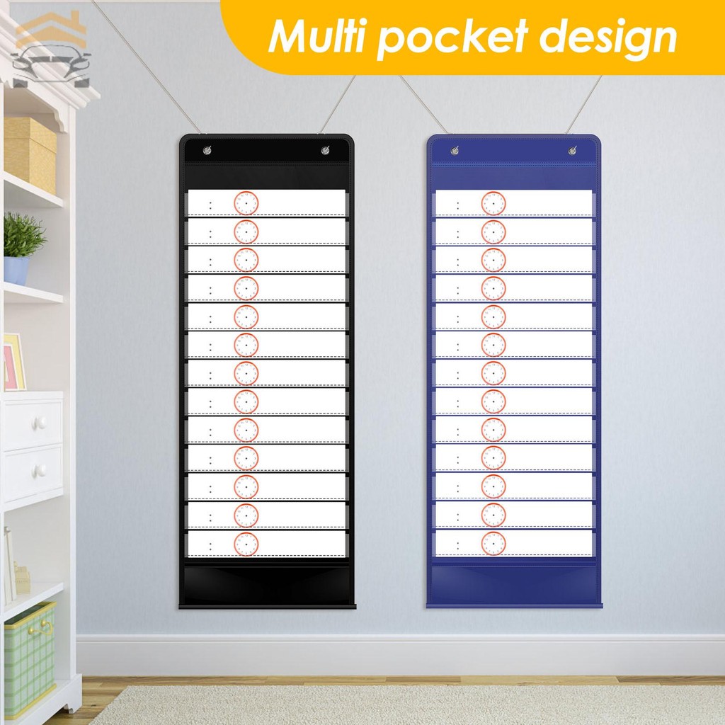 Daily Schedule Pocket Chart Scheduling Pocket Chart with 18 Reusable ...