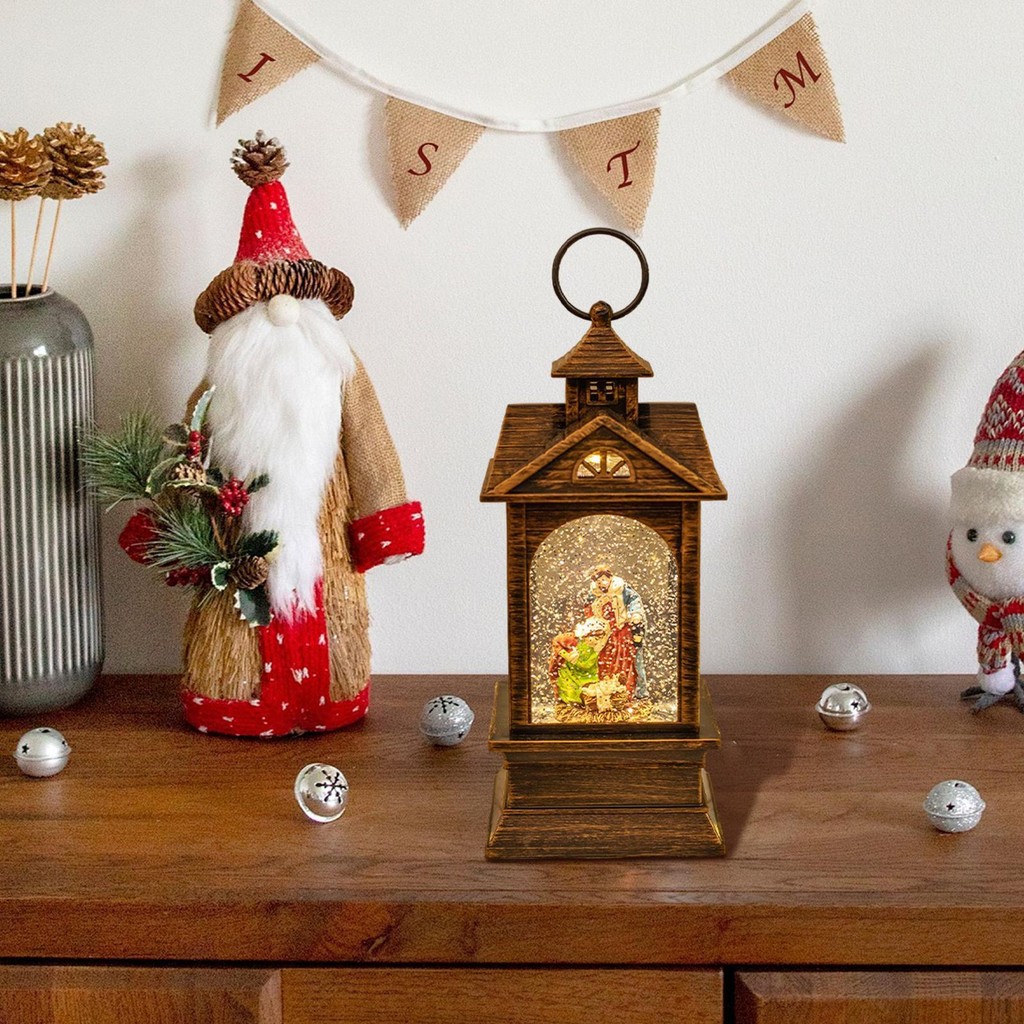 2024 NEW Christmas Ornaments Crystal Ball Luminous Light Portable Snow ...