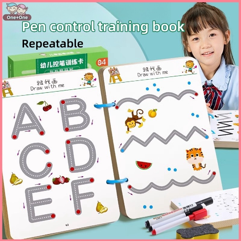 Updated version 94 Pages Kids Magic Tracing Workbook with Erasable Pen