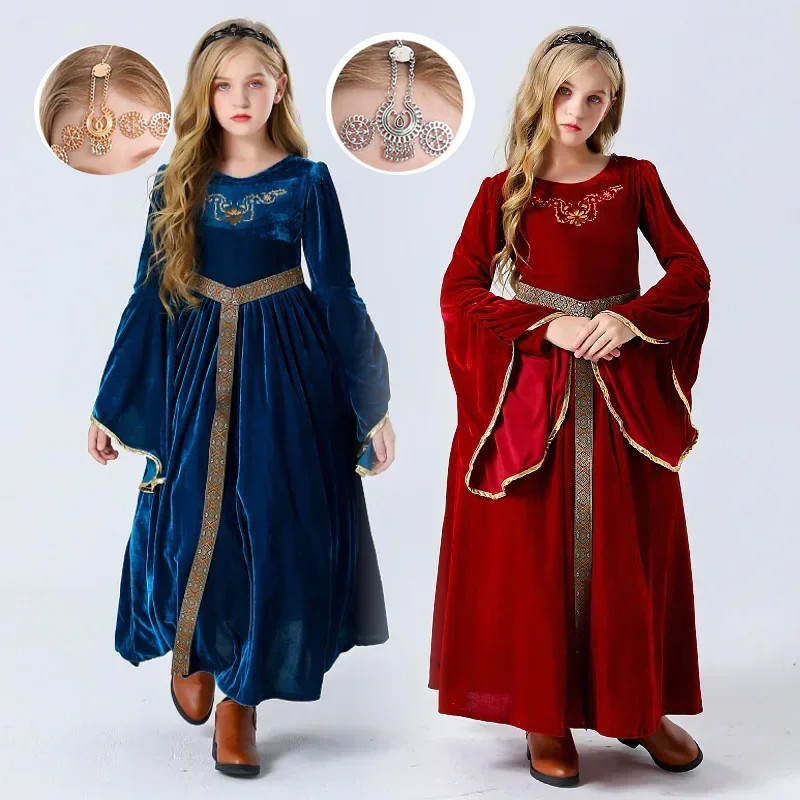 2025 Medieval Princess Cosplay Costume For Girls Fantasy Royal Court ...