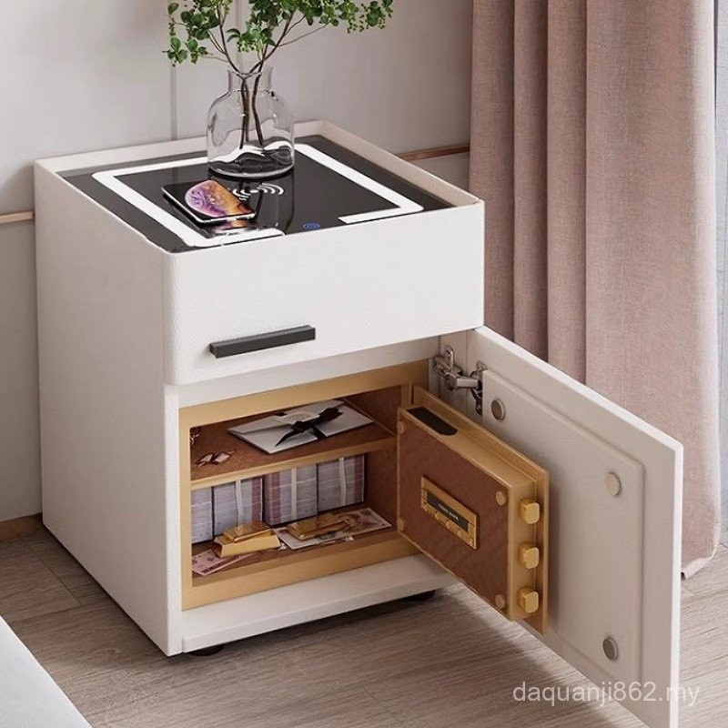 Smart Solid Wood Bedside Table with Hidden Safe Password Bedroom ...