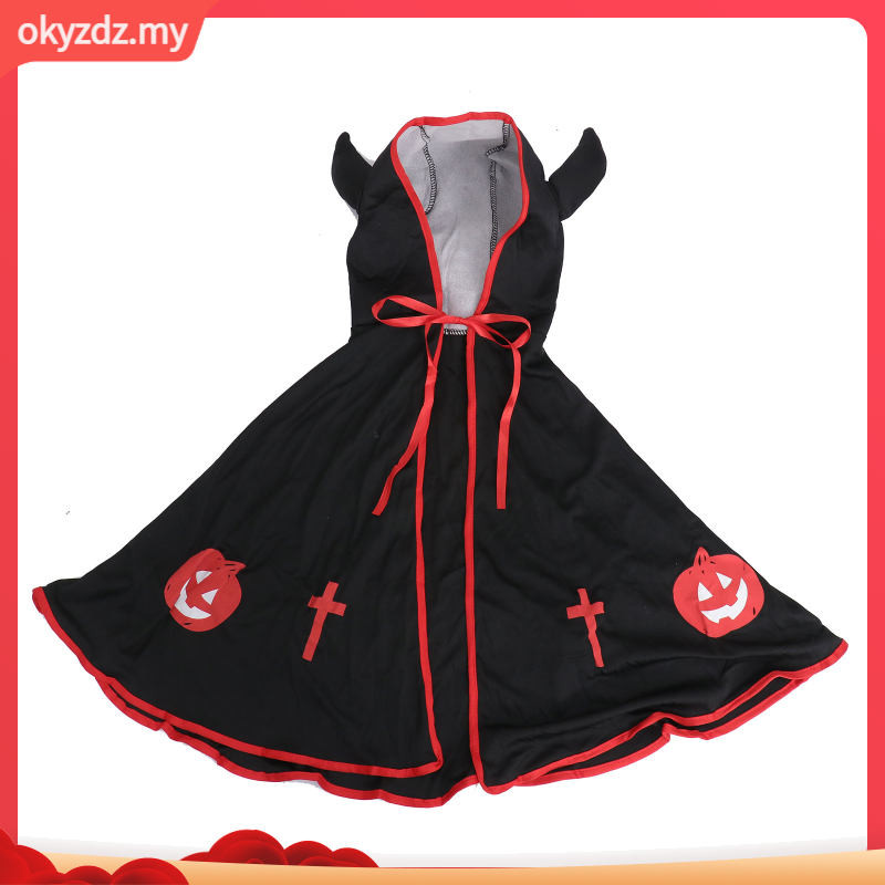 Girls Cape Boys Outfit Devil Halloween Costume Black Outfits for Cloak ...