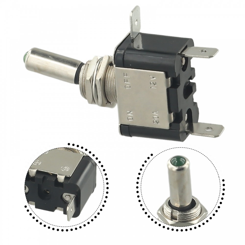 MOTORLANDSwitches Toggle Switch Illuminated LED 12V DC 20A On/Off Car
