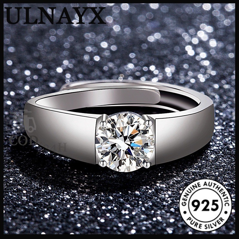 Pt950 Platinum Glossy 2 Carat Moissanite Diamond Men's Wedding Ring ...