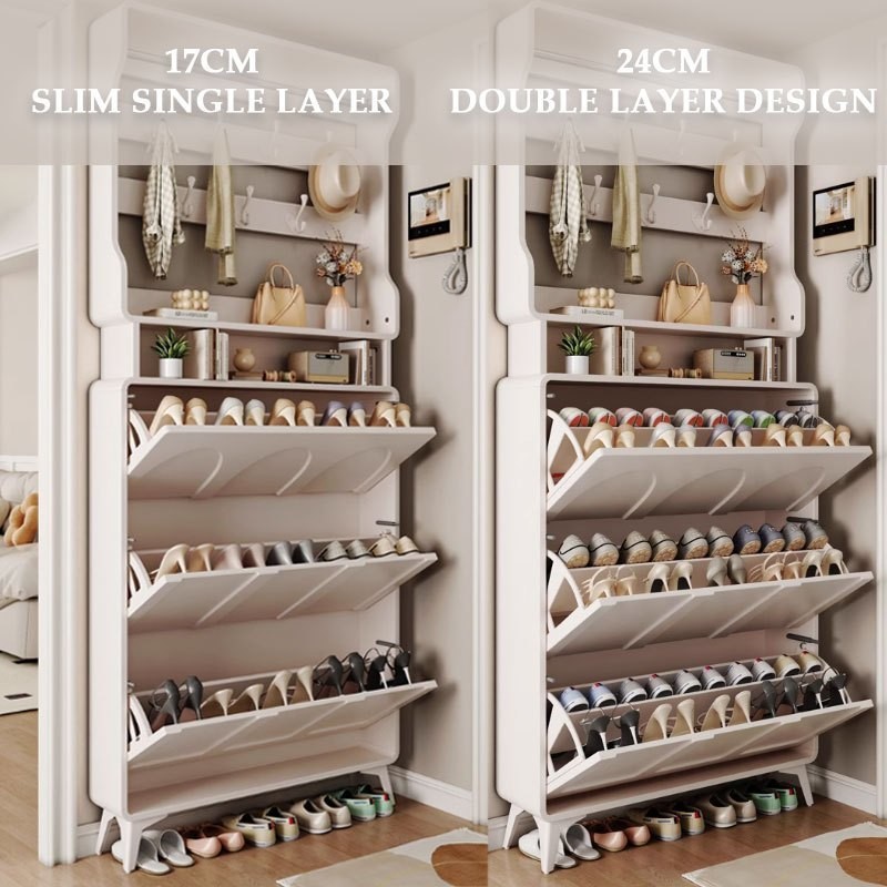 Multifunctional WONZOM Side Indoor Narrow Shoe Cabinet Ultra-Thin ...