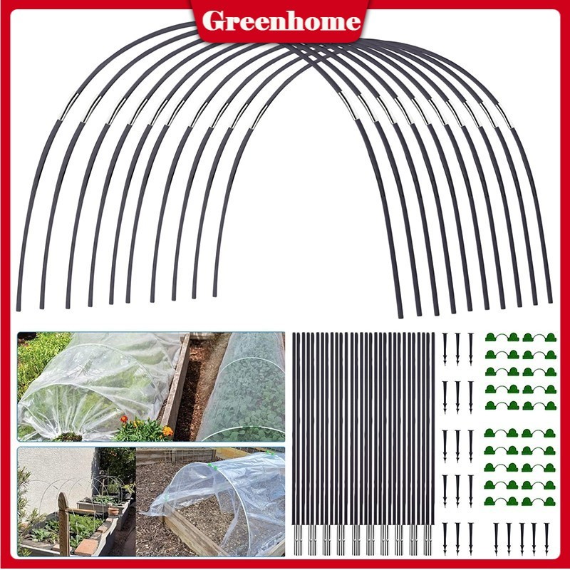 Garden Greenhouse Hoops Rack Set Plant Tunnel Arch Cover Bracket Set ...