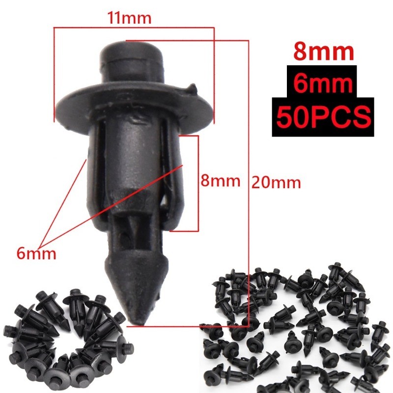 (Ready-stock) 50/100pcs Motor NMAX AEROX Clips Plastic Rivets Car Clips ...