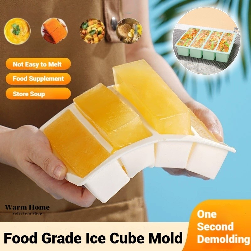 Strip-shap Ice Cube Trays Giant Storage Ice Cubes Non-toxic Durable ...