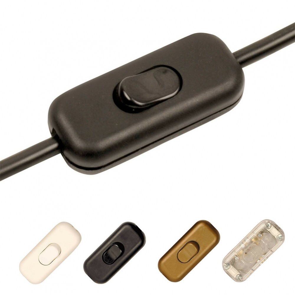 In Line Switch Rocker Switch Cord Cable ON OFF Table Side Lamp 250V ...