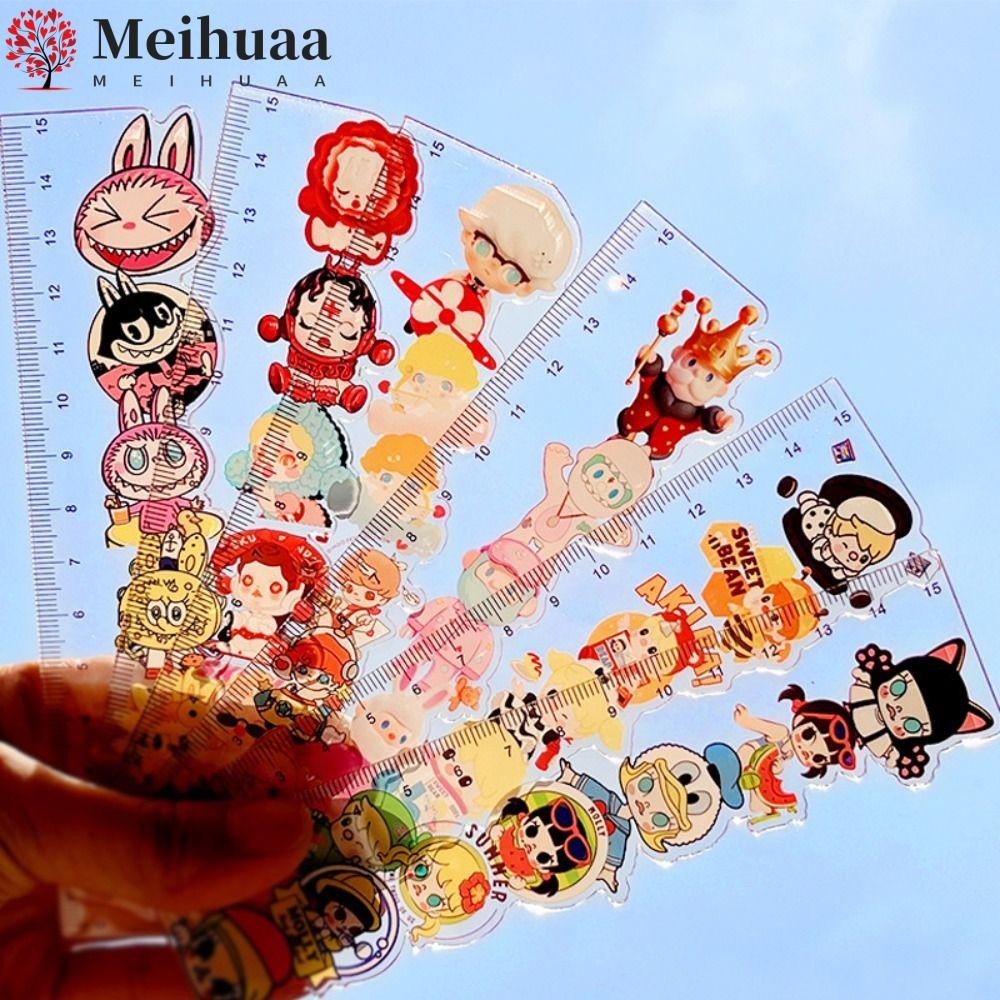 MEIHUAA Labubu Ruler, 15cm Transparent Sanrio Straight Rulers, Cute ...