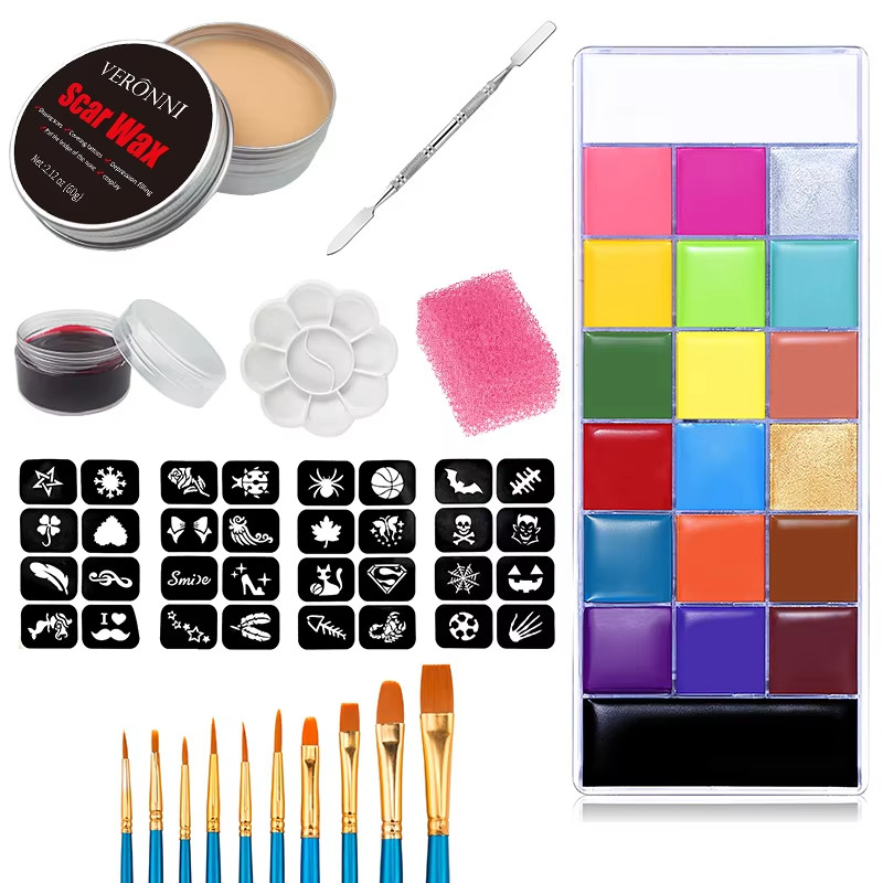 VERONNI SFX Makeup Kit 20 Colors Face Body Paint Oil Stage Special ...