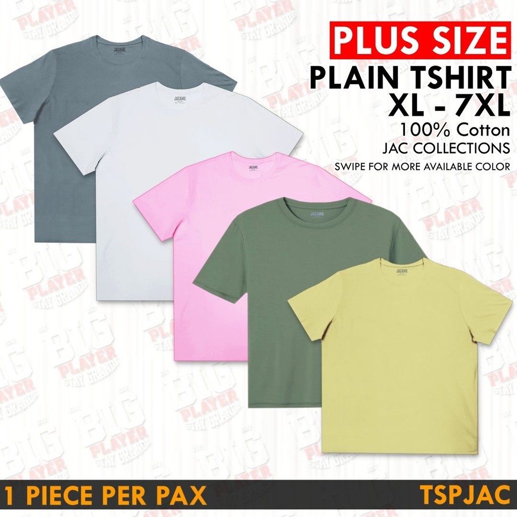 Plus Size TShirt Round Neck Cotton Plain Jac Assorted Colors code ...