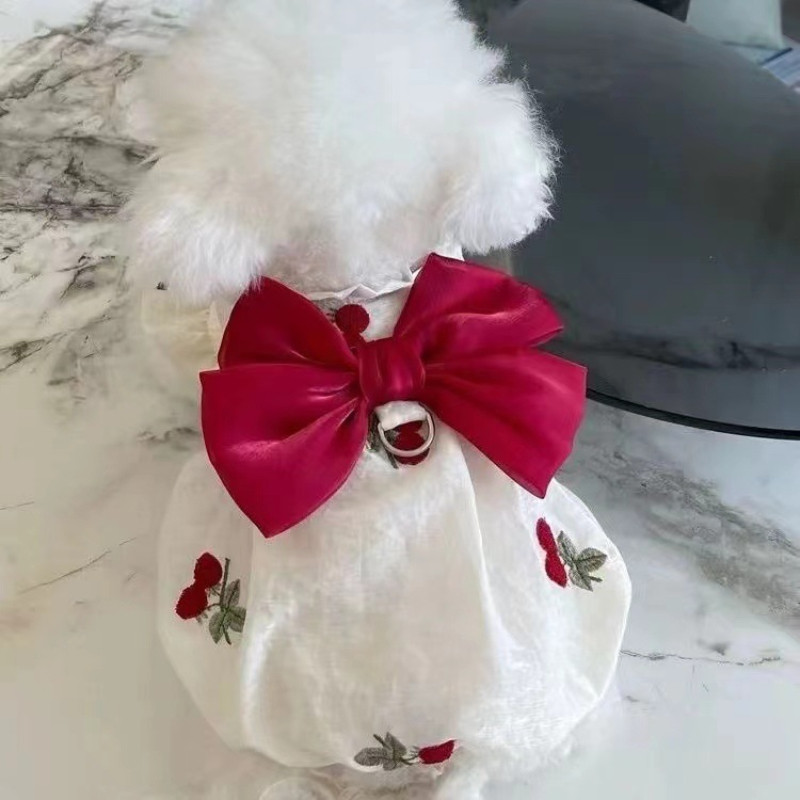 Dog Clothes ANIAC Christmas Small Sweater – Reindeer Pet Costume With Bow,  Warm Holiday Outfit For Puppies & Cats Dog Dress