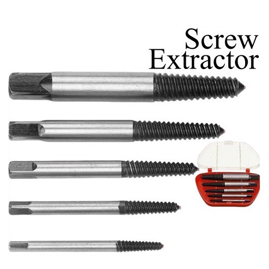 5Pcs Tap Faucet Valve Screw Extractor Center Drill Bits Guide Set ...