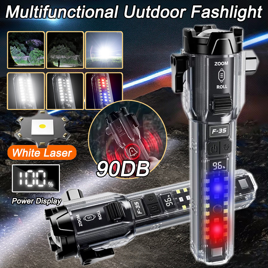 Multifunction White Laser Dual Light Source Flashlight Type-C ...