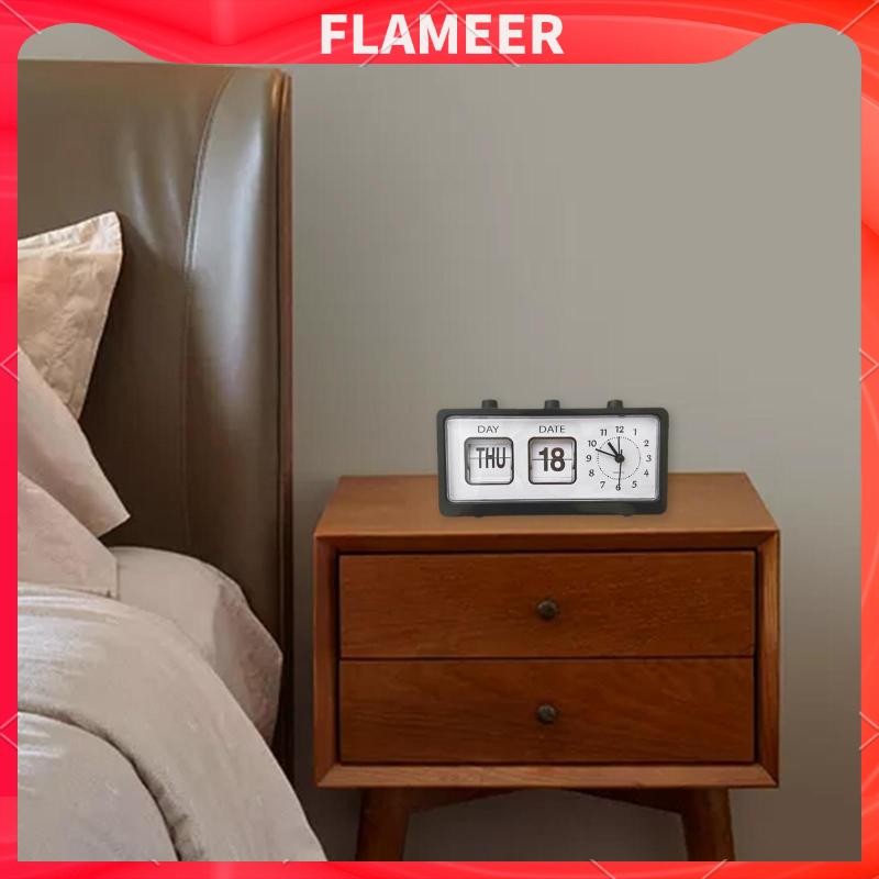[FlameerMY] Manual Flip Clock Desk Clock Calendar Clock Battery Powered ...