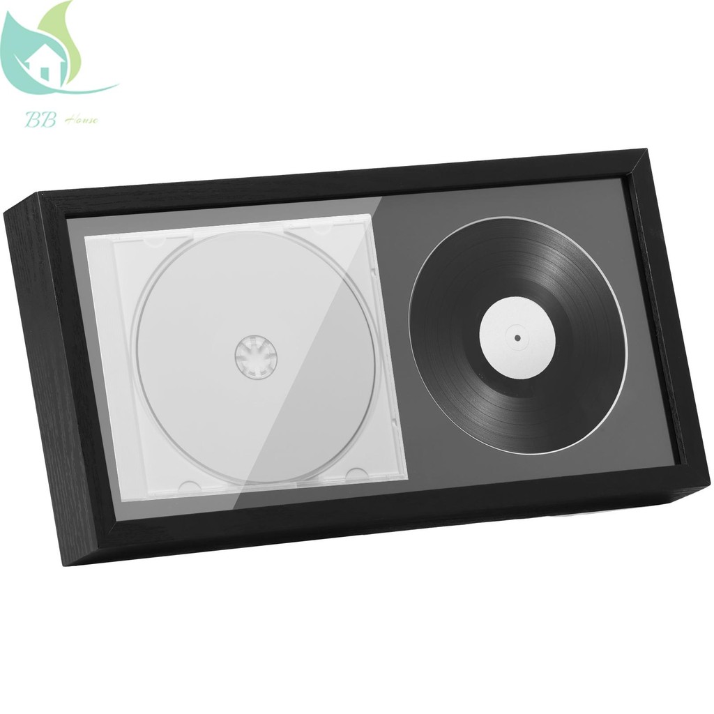 CD Frame Display Case Wood CD Display Frame With Bracket Hook Double ...