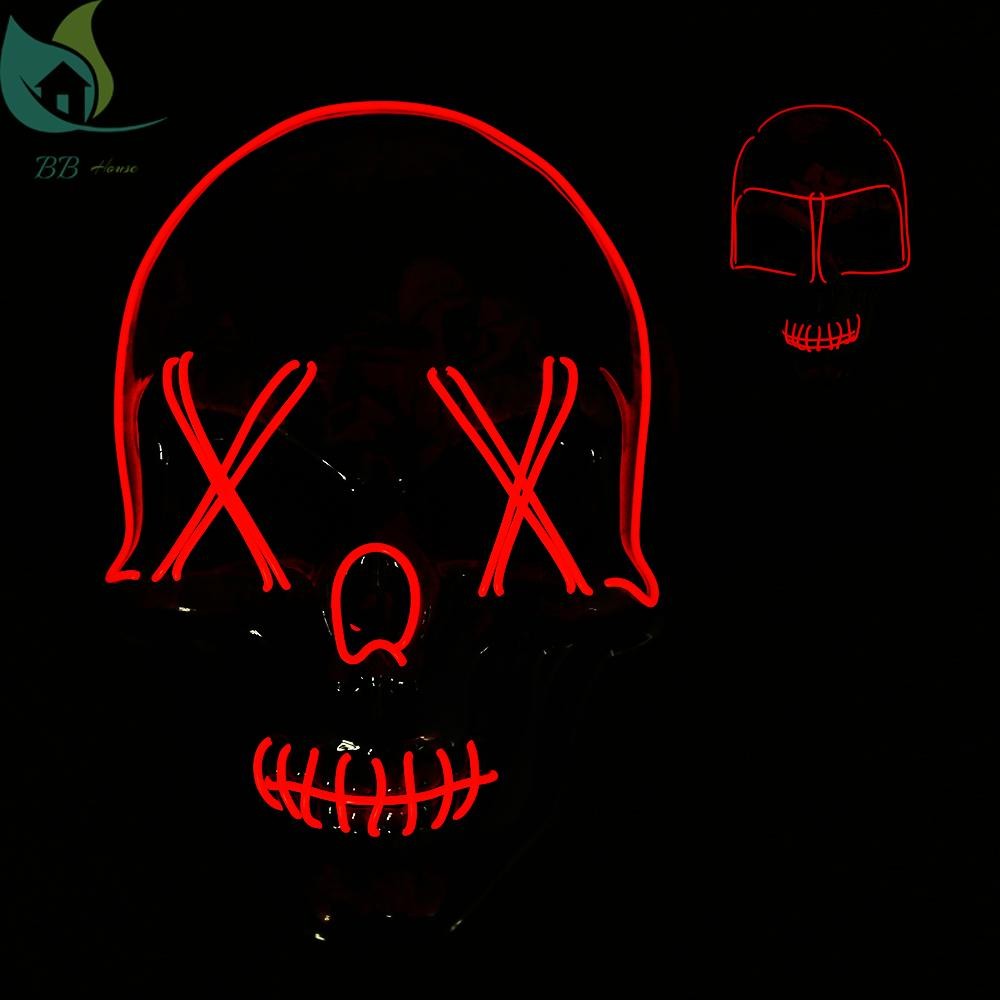 Halloween Mask LED Face Mask Halloween Face Mask Light Up Halloween ...