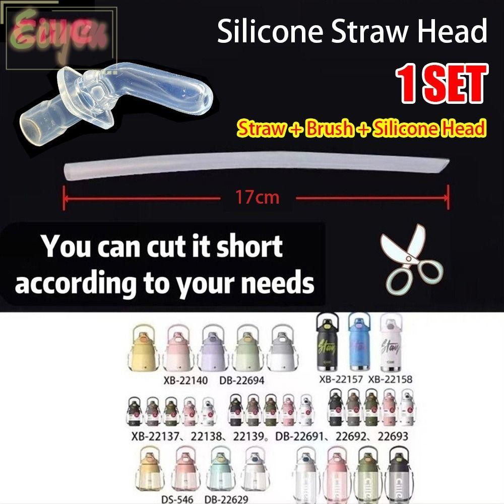 ECYOU 1Set Silicone Straw Set, with Brush Soft Pipe Mouth Suction ...