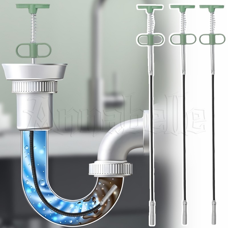Sewer Pipe Unblocker Bendable - Hair Clog Remover Grabber - Bend Curve ...