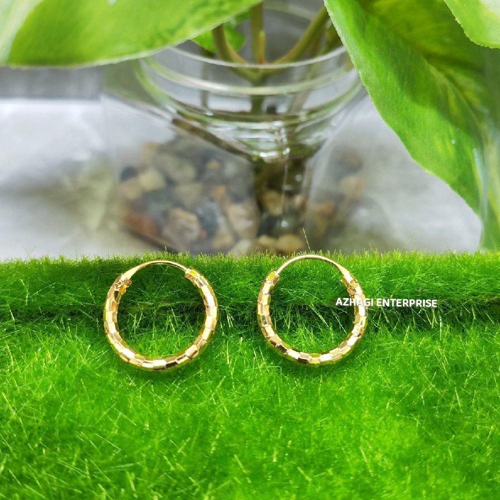 Small Gold colour Valayam for daily use // not 916 // Hoop earring in ...