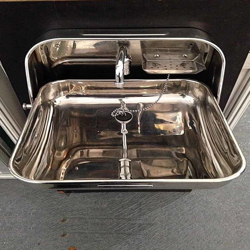 RV 304 Stainless Steel Folding Sink with Integrated Faucet Apply to