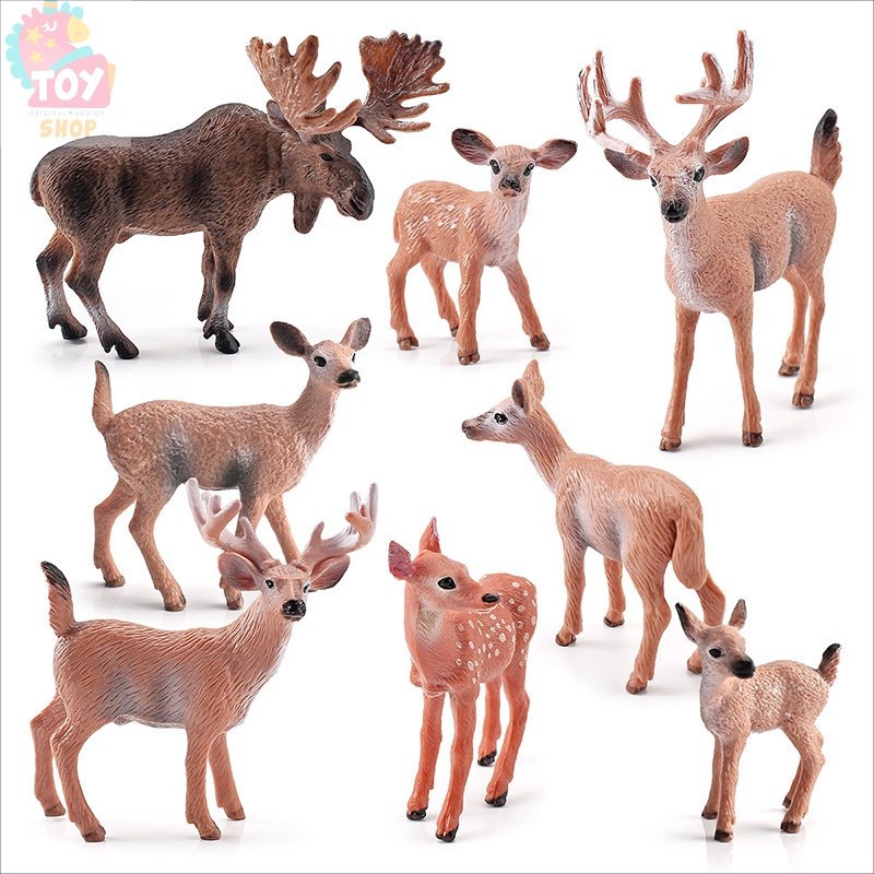 Children's Toys Simulation Deer Model Combination Set Solid Static ...