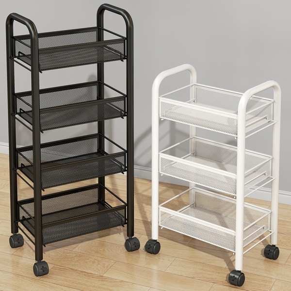 nordic rack almari dapur trolley rack Rak makanan ringan, rak storan ...