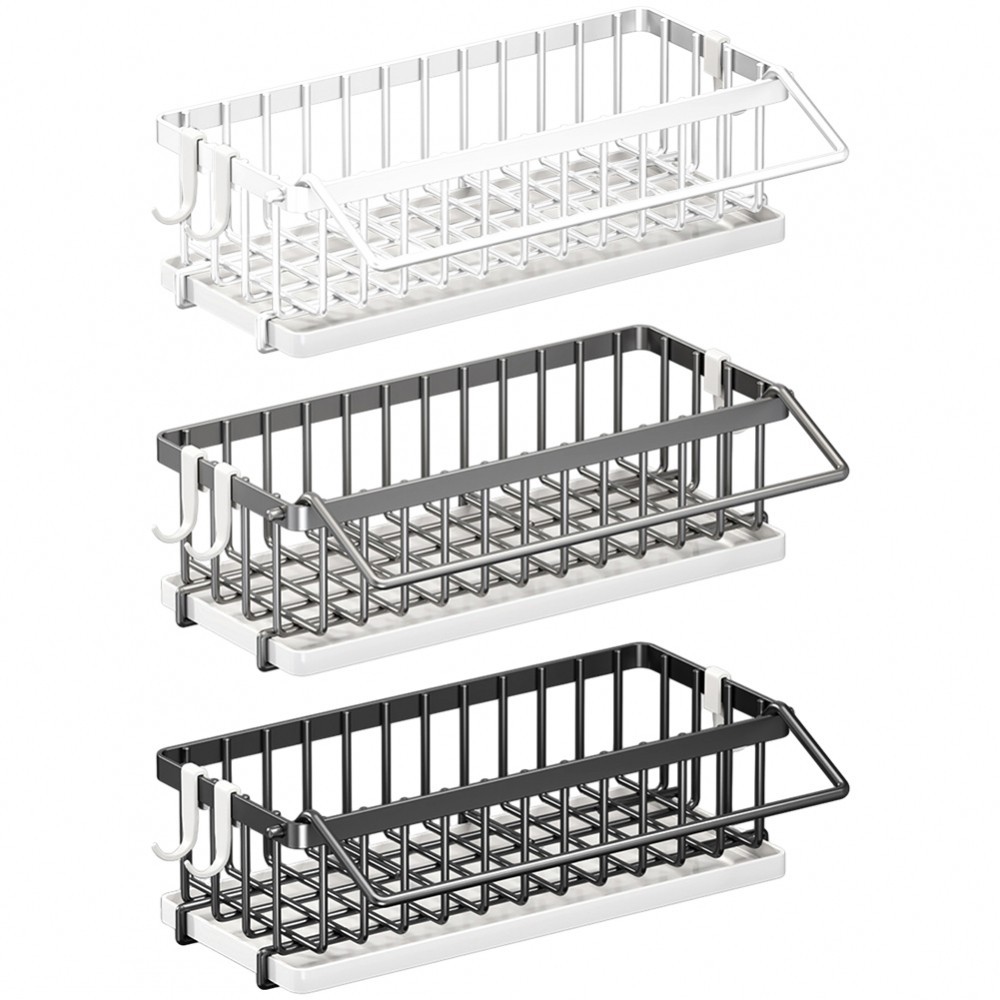 [Twilight]Stainless Steel Wall Mount Kitchen Sink Organizer with Drip