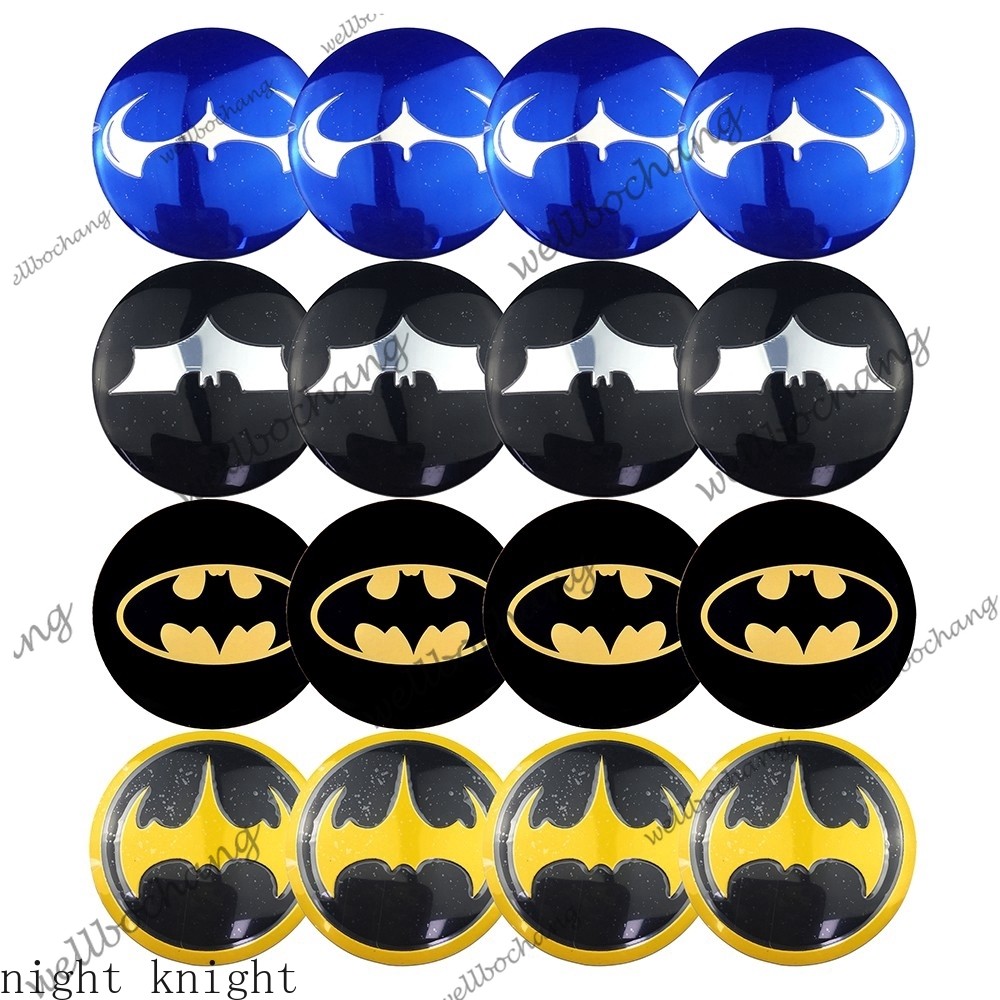Night knight 4PCS 56mm Batman Bat Car Wheel Center Hub Cap Sticker Auto ...