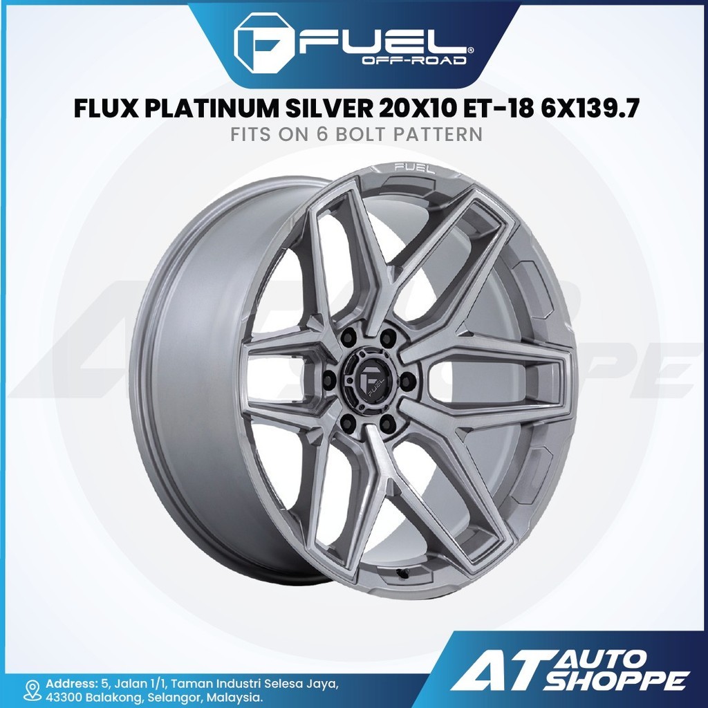 Fuel Offroad Flux Platinum Silver 20x10 ET-18 6x139.7 (1 Piece) Rims ...