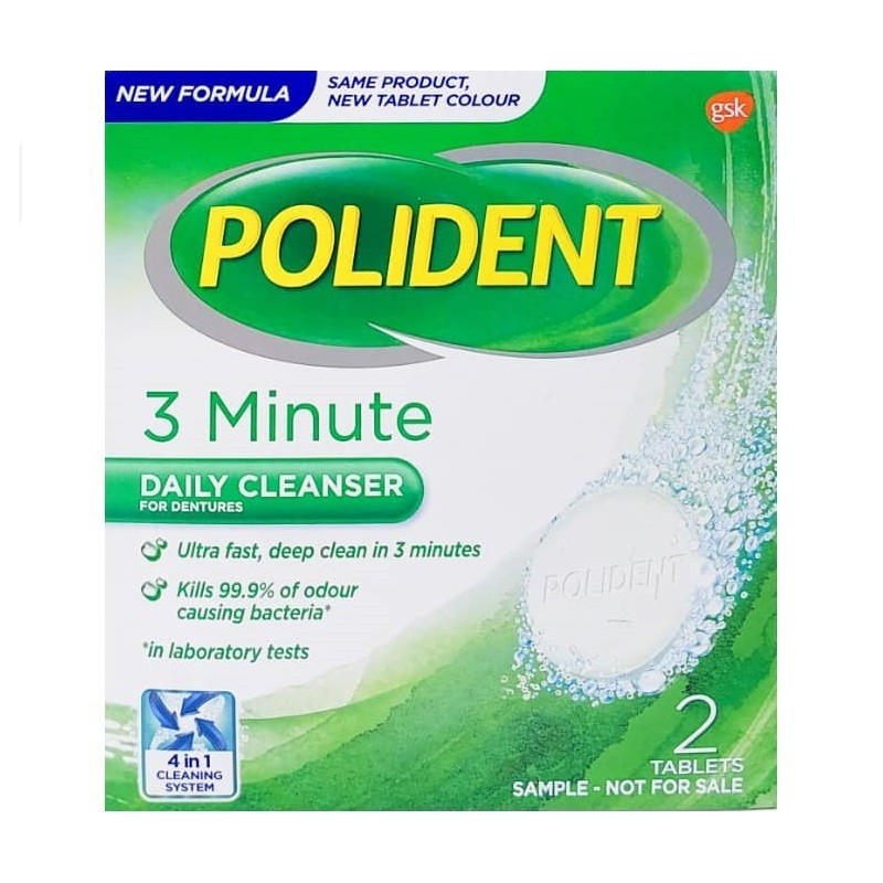 Polident 3 Minute Daily Cleanser 2s SAMPLE-NOT FOR SALE | Shopee Malaysia