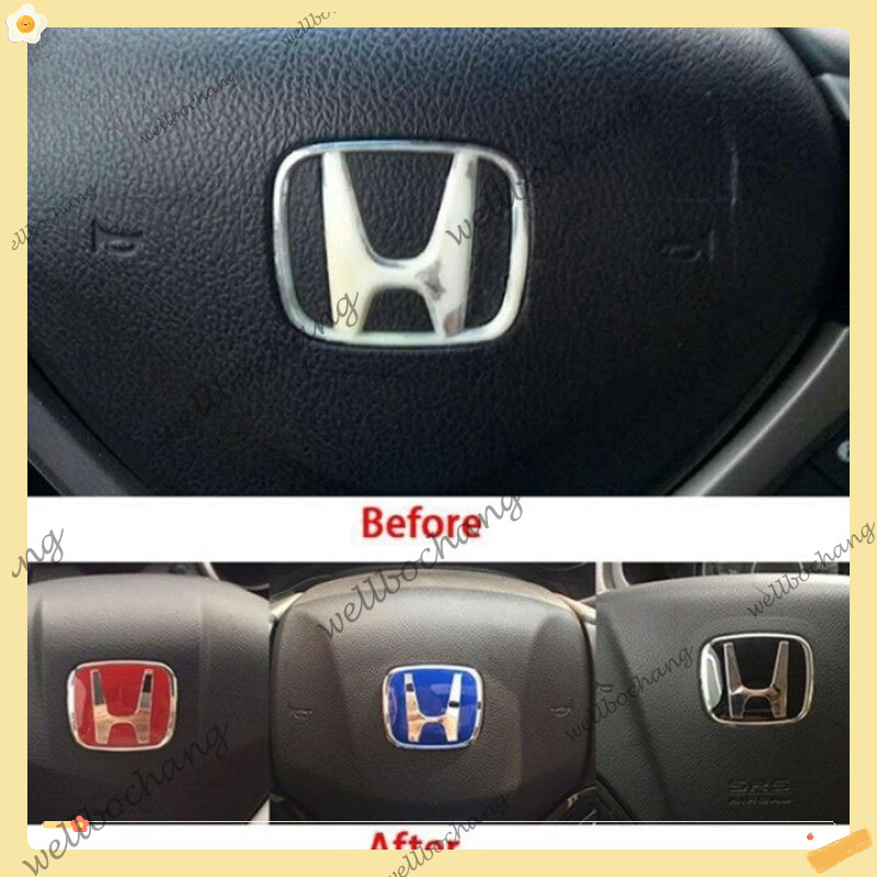 Chrome Steering Wheel Emblem For Honda – 5.0x4.0cm, Plastic, Custom Fit